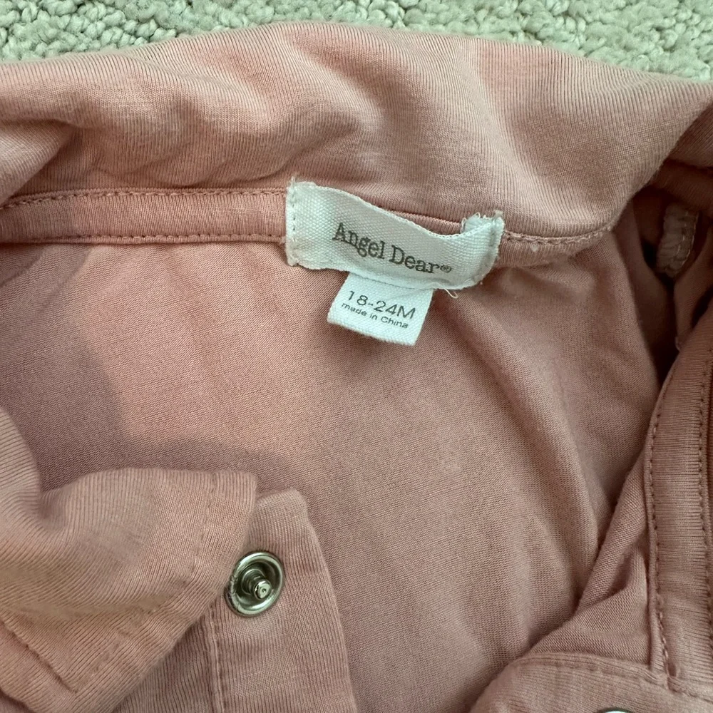 Angel Dear Dusty Pink Baby Romper with Snap Front